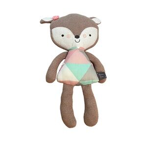 Lolli Living Fiona Deer Rattle Plush Knit softie Doll Toy
